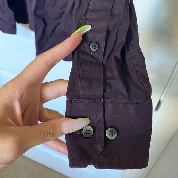 Men’s 1MX EXPRESS *Extra Slim Fit Plum Dress Shirt - Picture 3 of 4